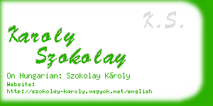 karoly szokolay business card